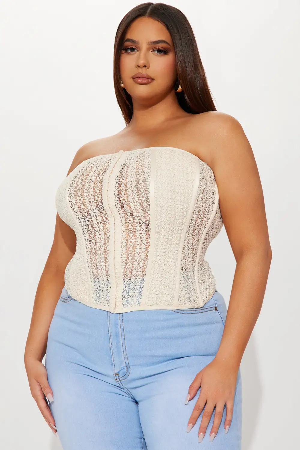 Hello Darlin' Lace Corset Top - Beige