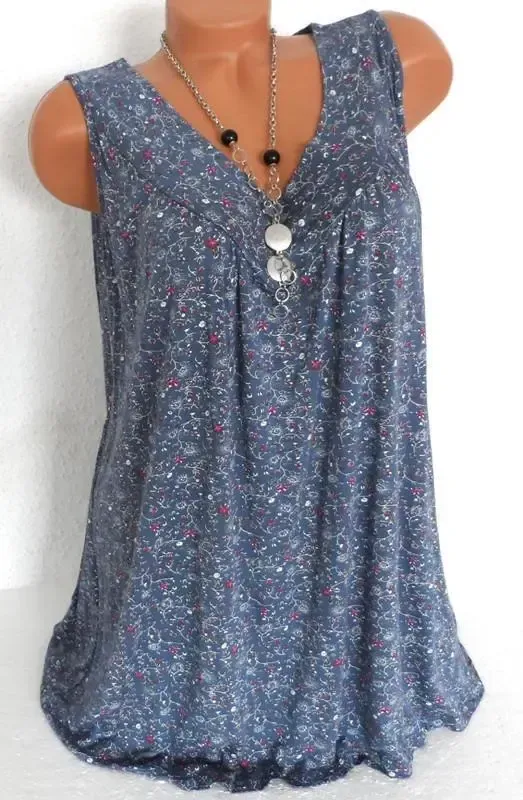 Plus Size Women Fashion Blouse Casual Loose Floral Printed Tops