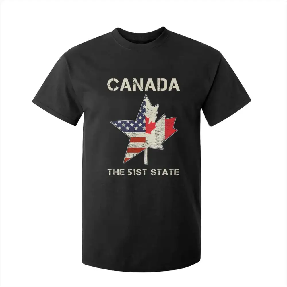 Canada The 51st State T Shirt For Kid Maple Canadian American Flag TS09