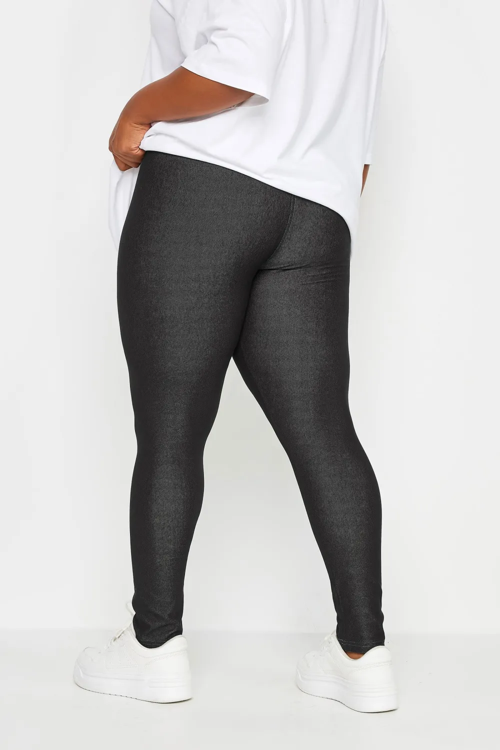 YOURS FOR GOOD Curve Black Jersey Stretch Jegging