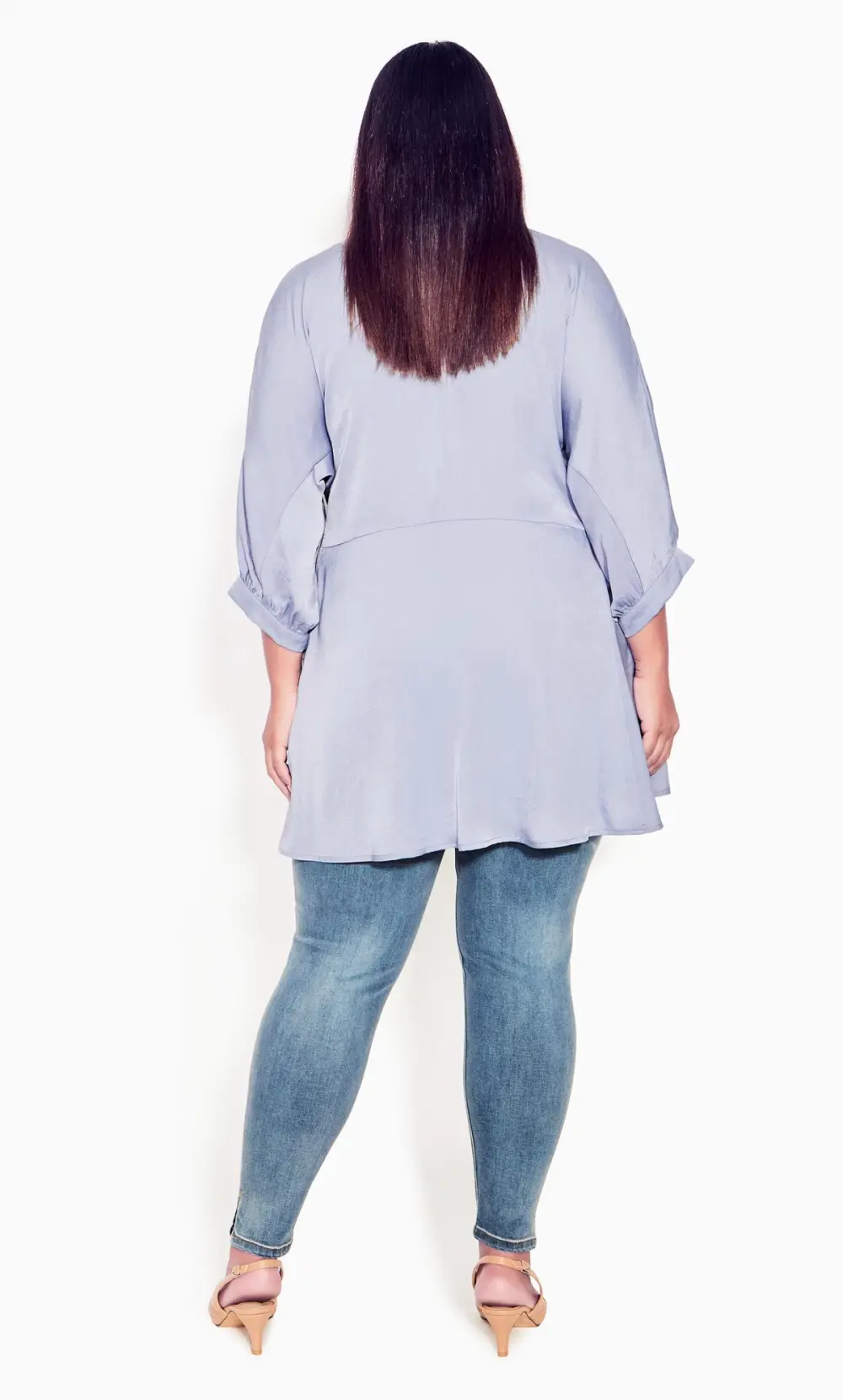 Evans Light Blue Wash Split Hem Skinny Jeans