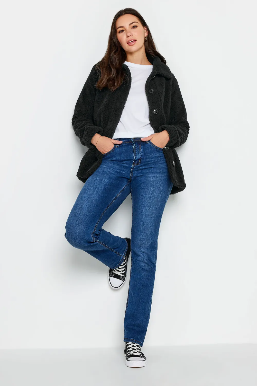 LTS Tall Black Teddy Fleece Jacket