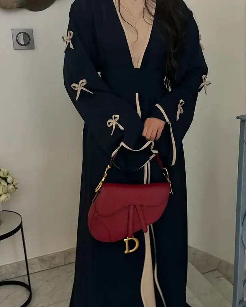 Elegant Bow Cardigan & Dress Two-Piece Set