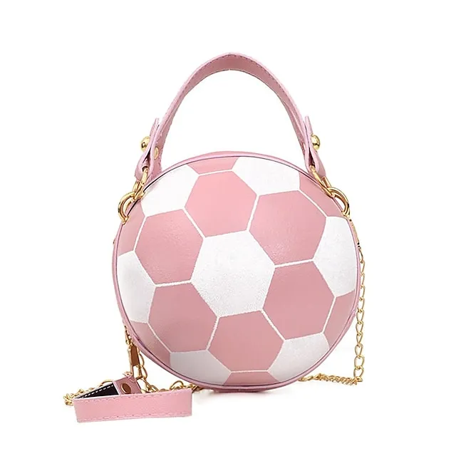 Women's Shoulder Bag PU Leather Party Daily Large Capacity Waterproof Durable White basketball White football Pink basketball