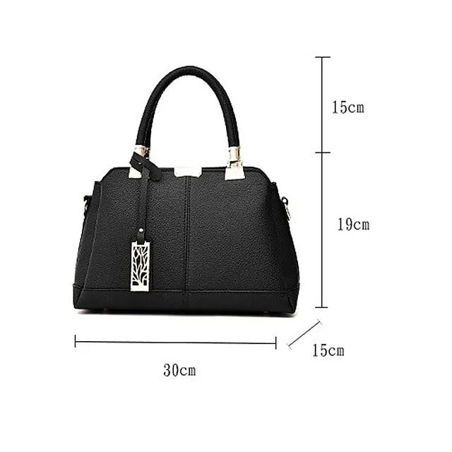 Women's Handbag Crossbody Bag Satchel Top Handle Bag PU Leather Daily Zipper Chain Solid Color Wine Black Pink