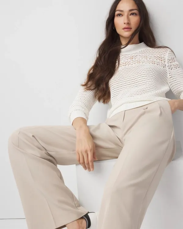 Petite Mixed Stitch Mock Neck Sweater