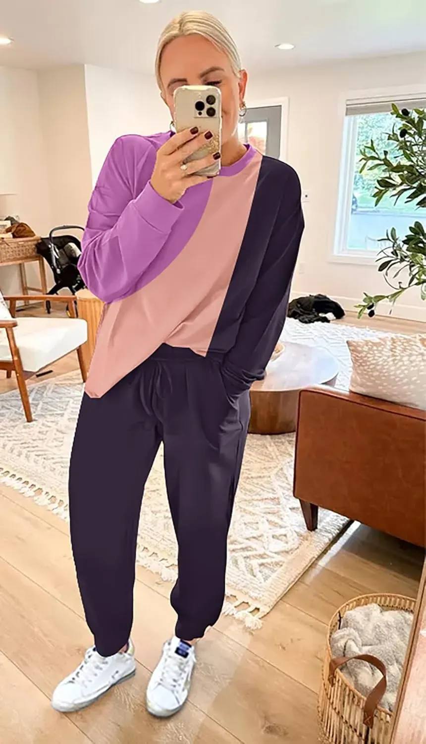 Lounge Sets for Women Two Piece Outfits Sweatsuits Sets Long Pant Loungewear Workout Athletic Tracksuits