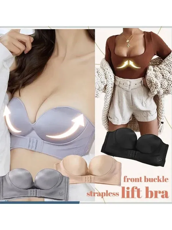 Strapless Front Buckle Lift Bra
