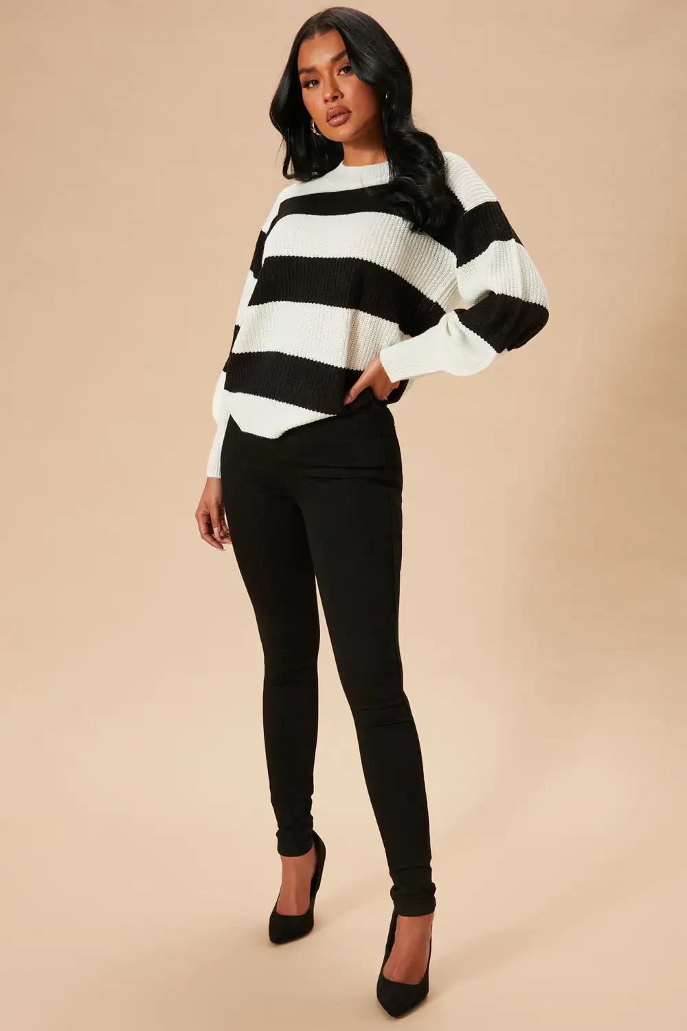 Classic High Waist Skinny Jeans - Black