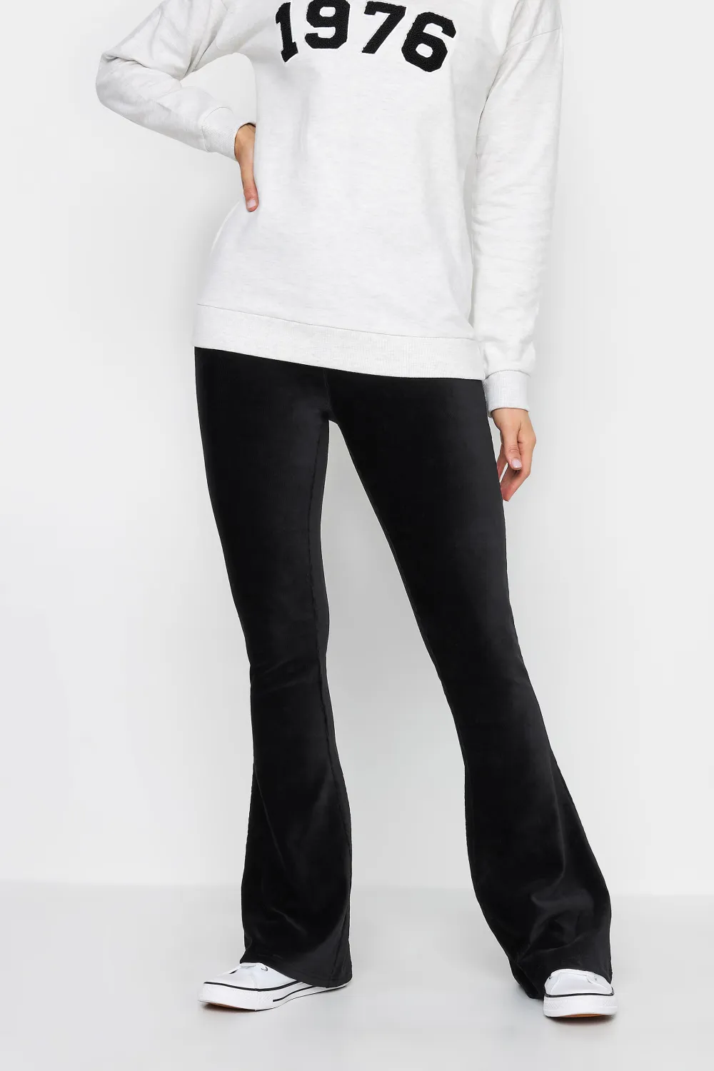 LTS Tall Black Cord Kick Flare Leggings