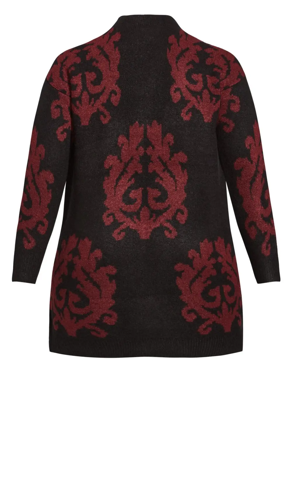Evans Black & Red Knitted Cardigan
