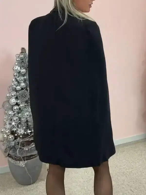 Women's Buttoned Cape Dress