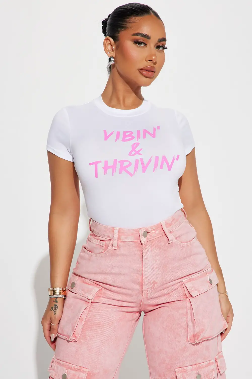Vibin' And Thrivin' Bodysuit - White