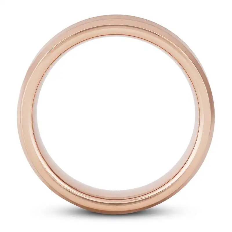 6mm Satin Wedding Band Rose Tungsten Carbide