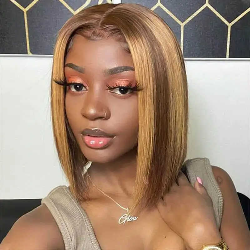 Sterly Highlights Straight Glueless Bob Wig Wear Go 6x4.5/7×5/9×6 Pre Cut HD Lace Wig