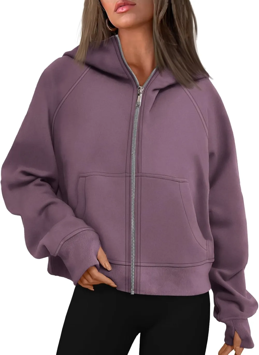 Womens Zip Up Hoodies Fleece Jackets Oversized Sweatshirts Fall Fashion Outfits 2024 Sweaters Winter Clothes
