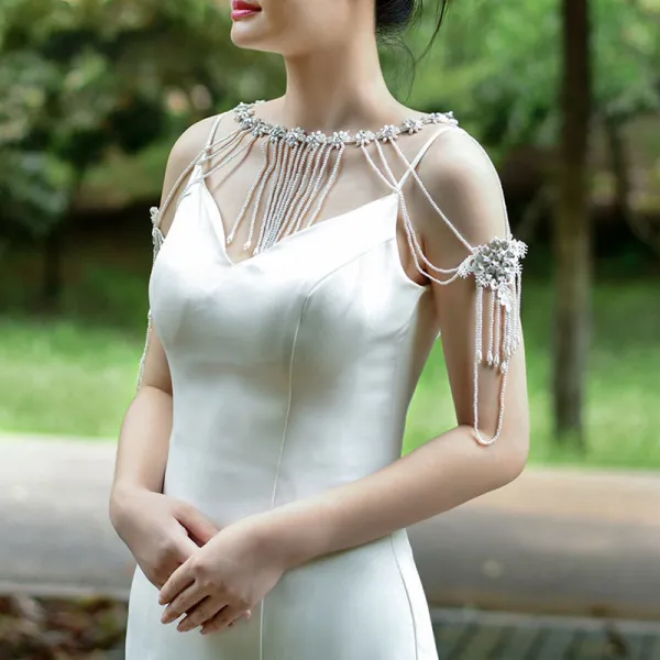 pearl tassel beaded shoulder chain