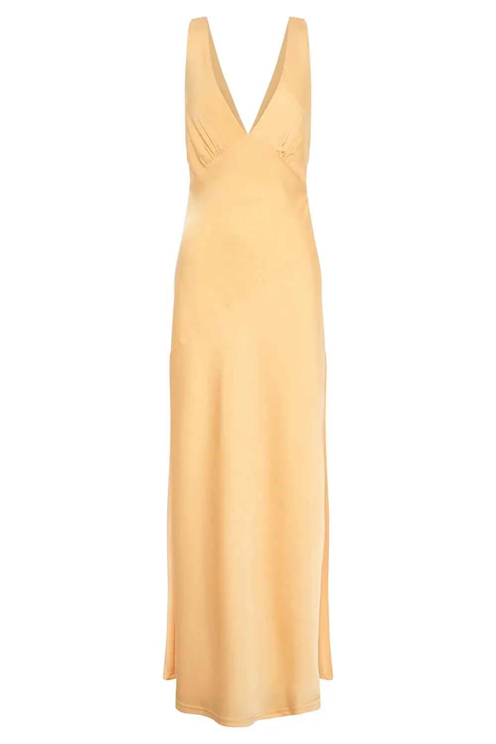 Maxi Satin Dress With Back Cowl - Emerald