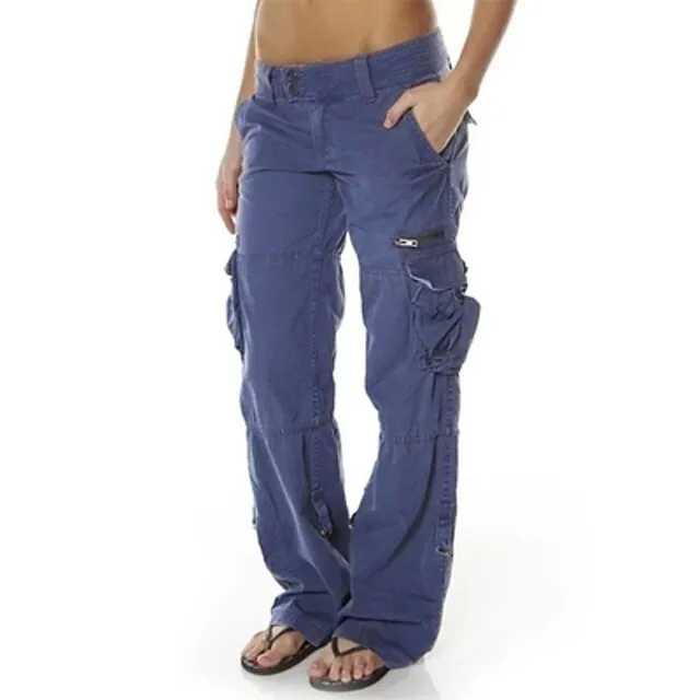 Women's Cargo Pants Tactical Cargo Pants Trousers Full Length Cotton Blend Pocket Baggy Low Waist Chic & Modern Casual / Sporty Sports Weekend Black Pink S M Summer Spring &  Fall