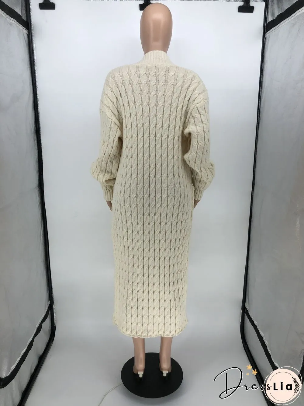 Winter Crochet Loose Long Twist Sweater Cardigan