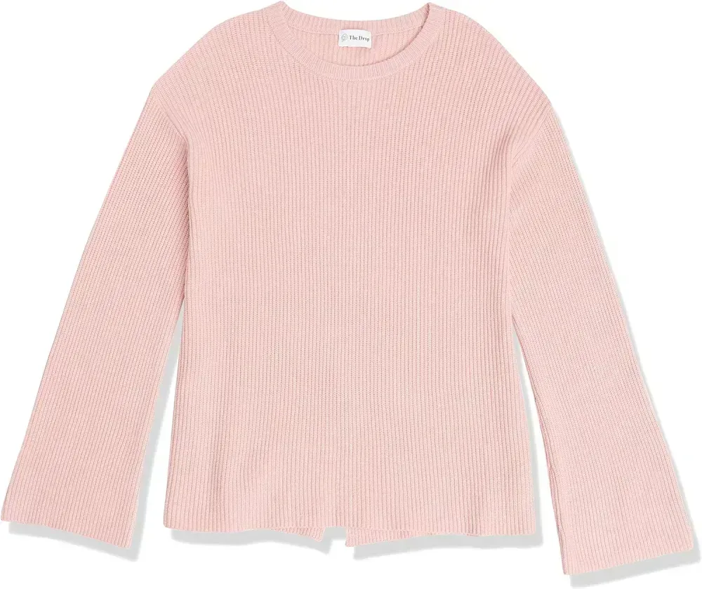 Women's Alice Crewneck Back-Slit Ribbed Pullover Sweater