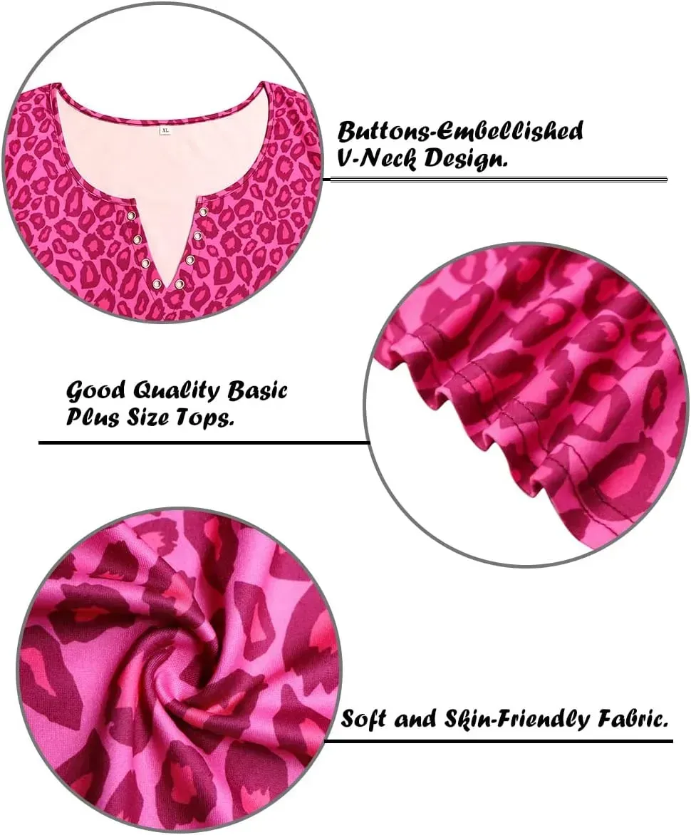 TIYOMI Plus Size T Shirt for Women Short Sleeve Tunic Cross Line Shirts Round Neck Tops Summer Blouse XL-5XL 14-28