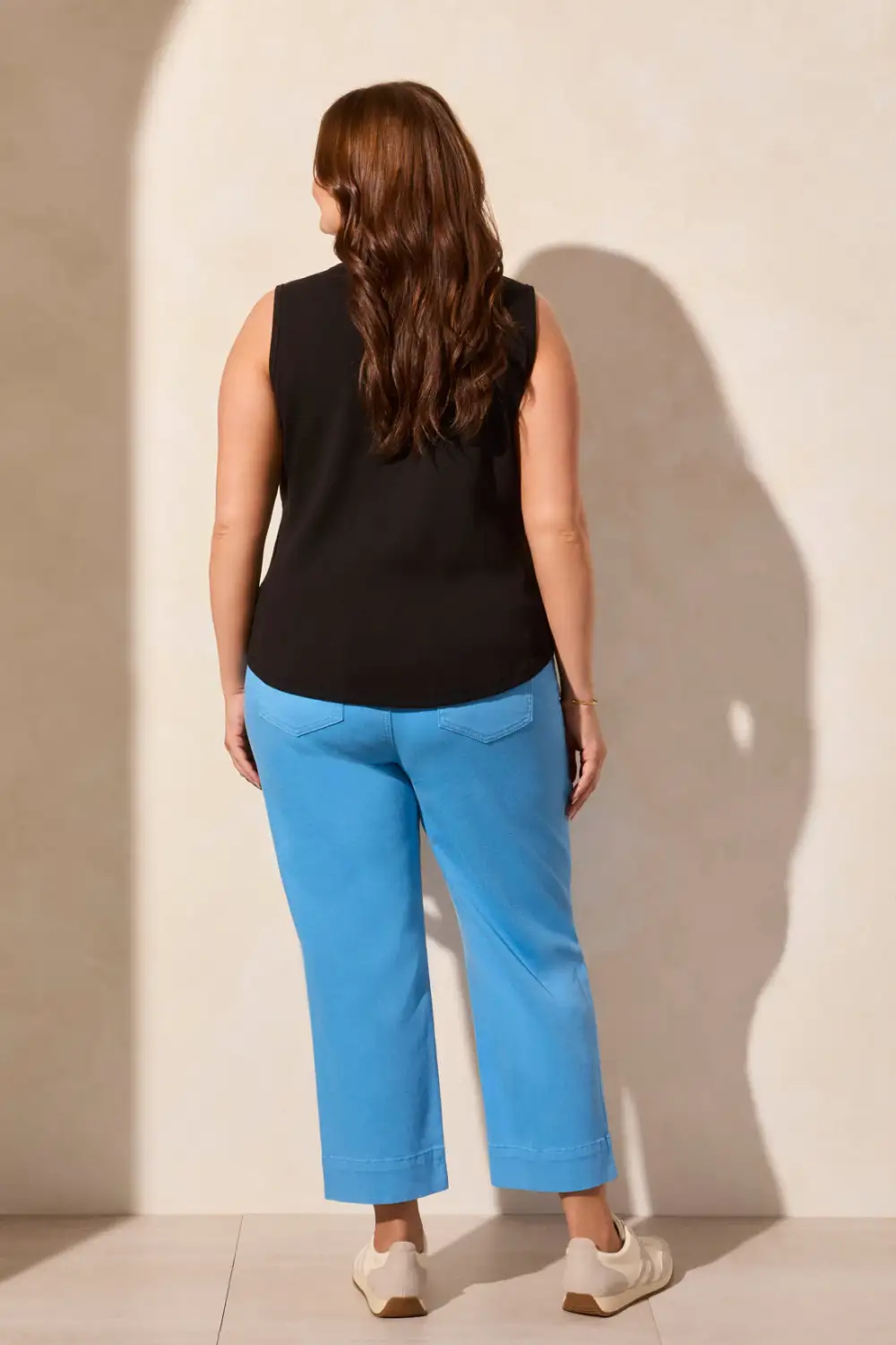 Solid Cotton Henley Tank Top-Black