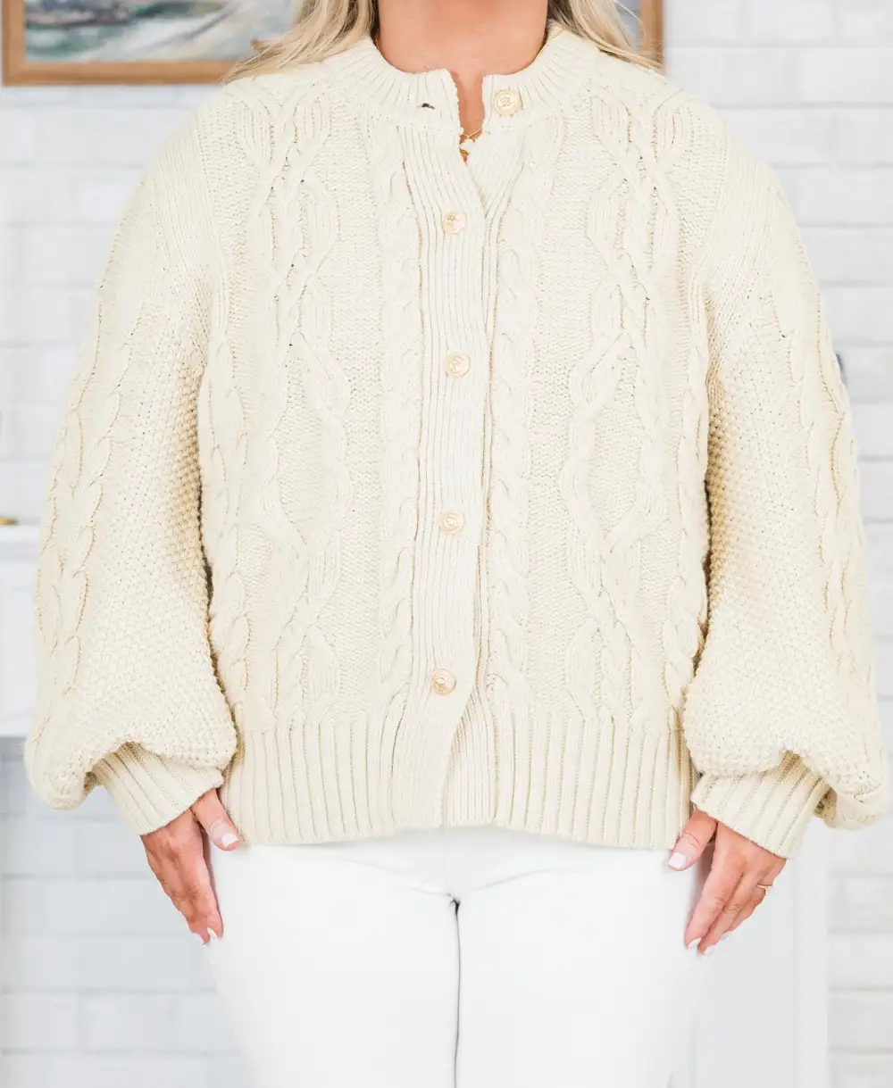 Back Once Again Cardigan, Taupe