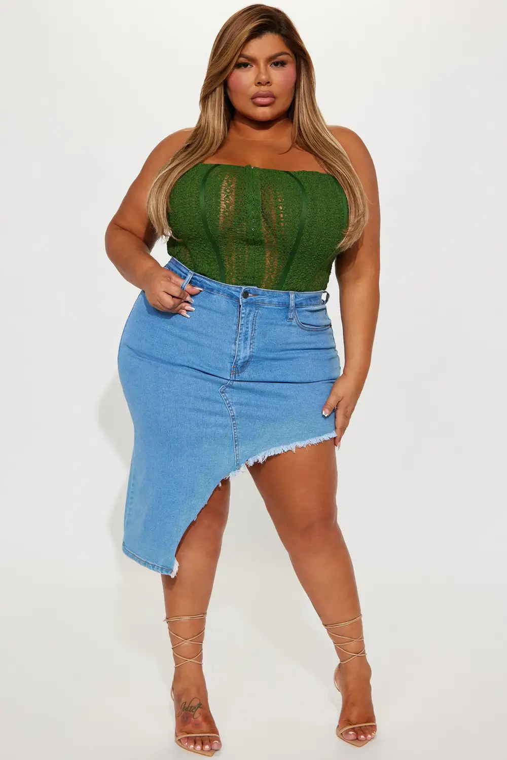 Hello Darlin' Lace Corset Top - Olive