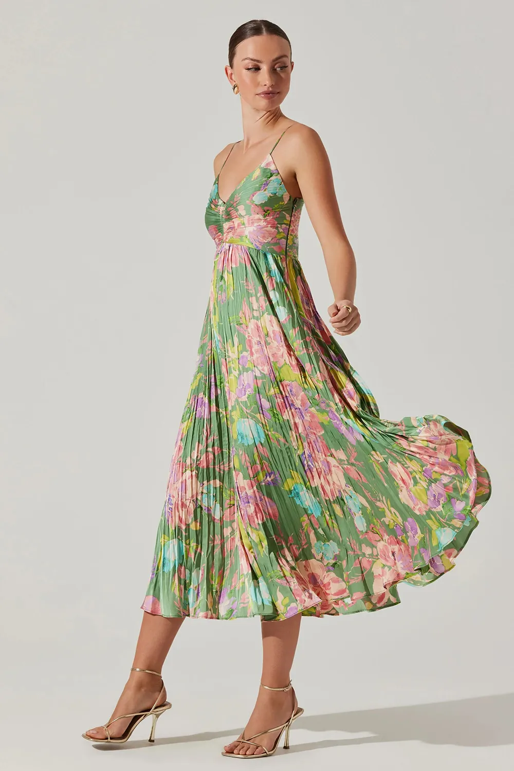 MAEVE PLEATED MIDI DRESS