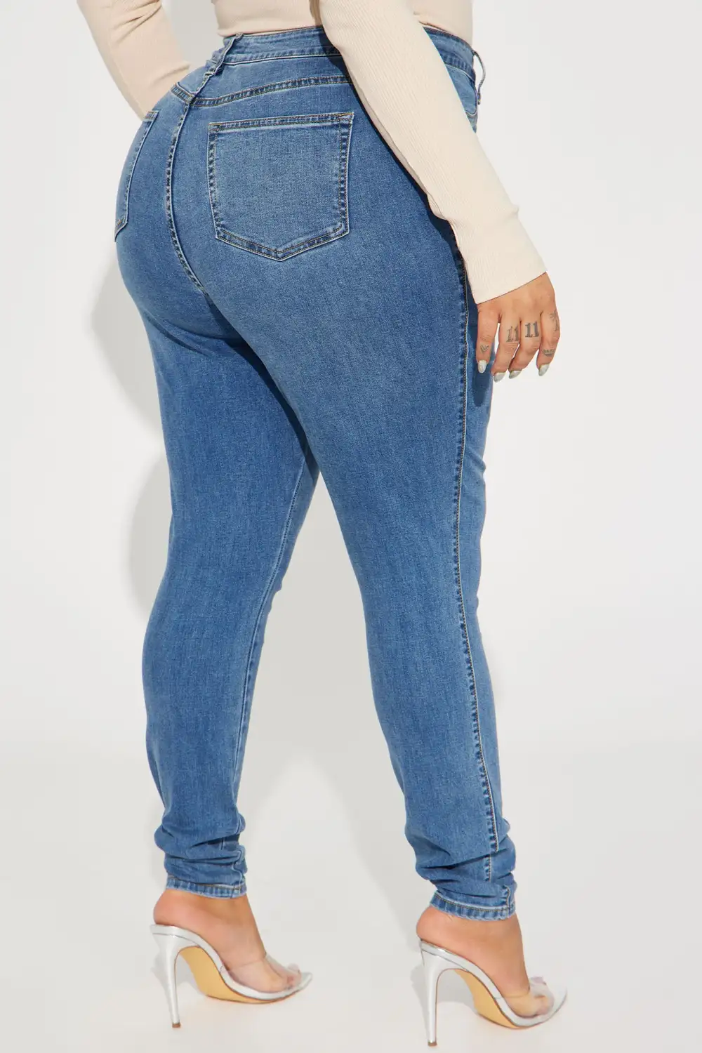 Dare Devil High Rise Skinny Jeans - Medium Blue Wash