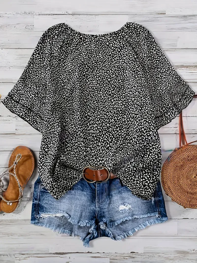Springsummer Chic | Women's Elegant Leopard Print Blouse