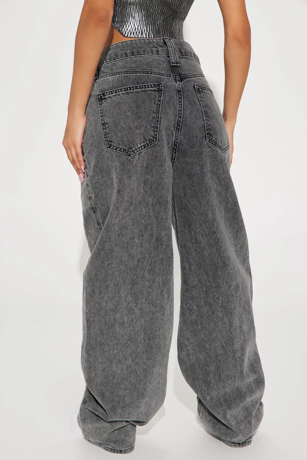 True To You Wide Leg Jeans - Grey