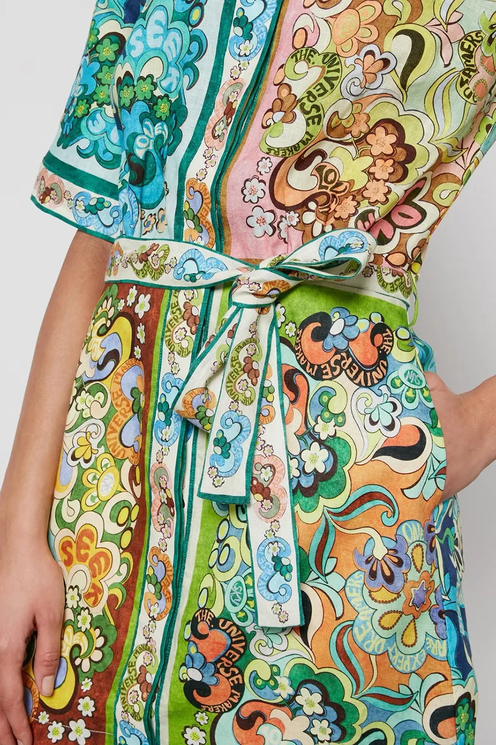 Dreamer printed linen shirt dress