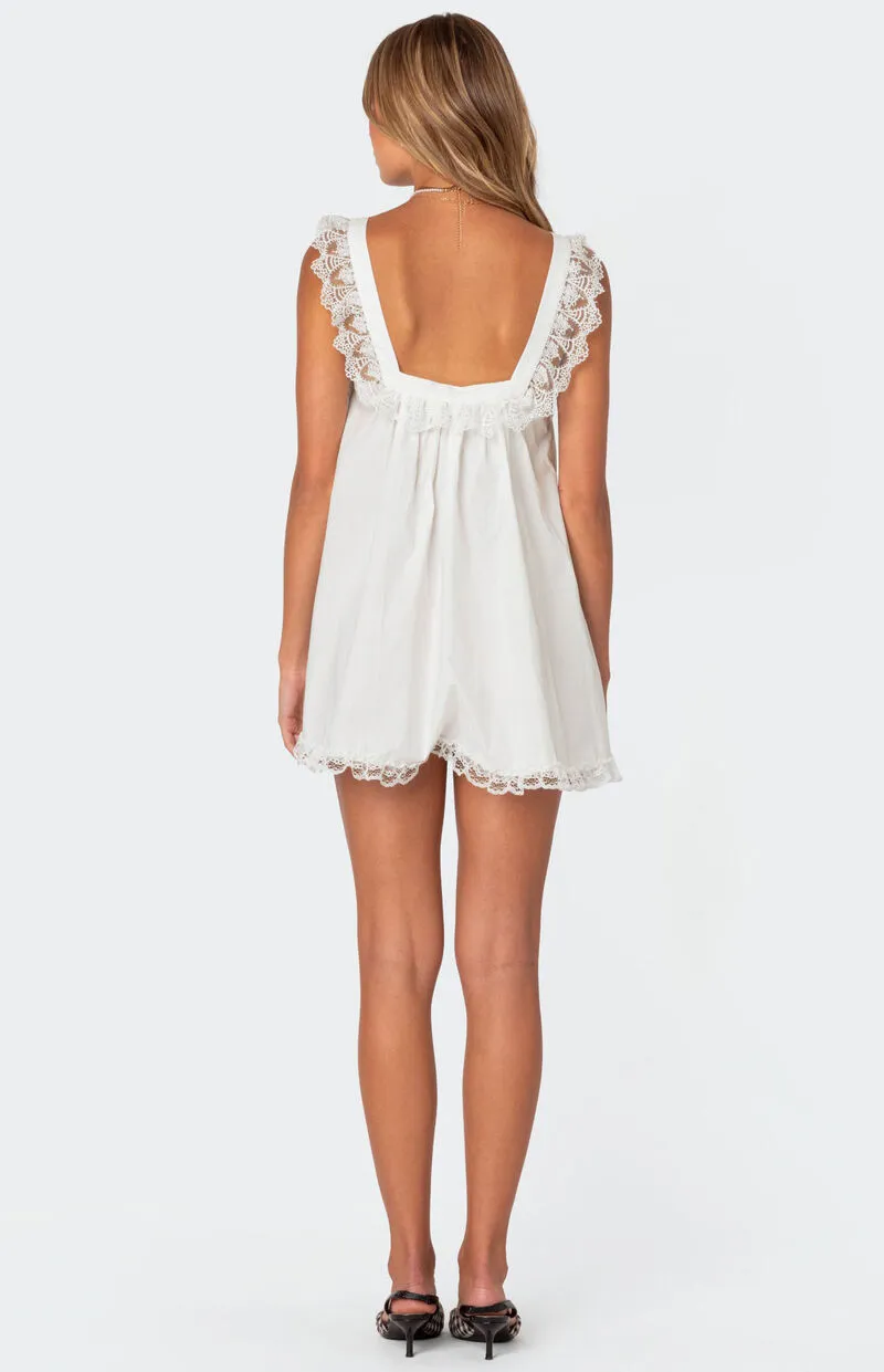 Edikted Rayne Lacey Babydoll Mini Dress