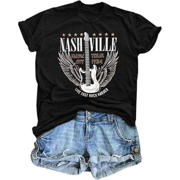 Women's Pattern Round Neck T-shirt