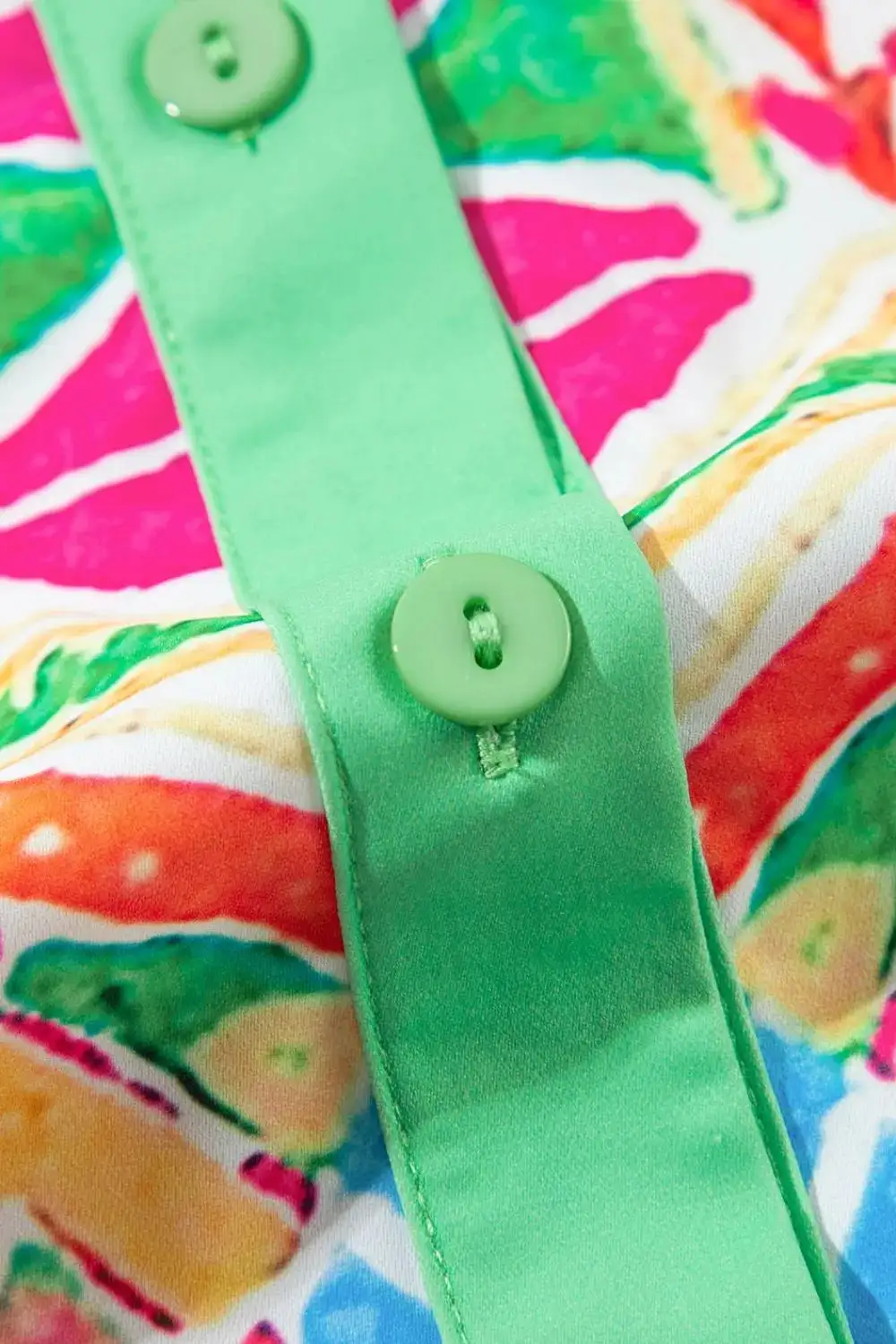 Button Front Printed Dress