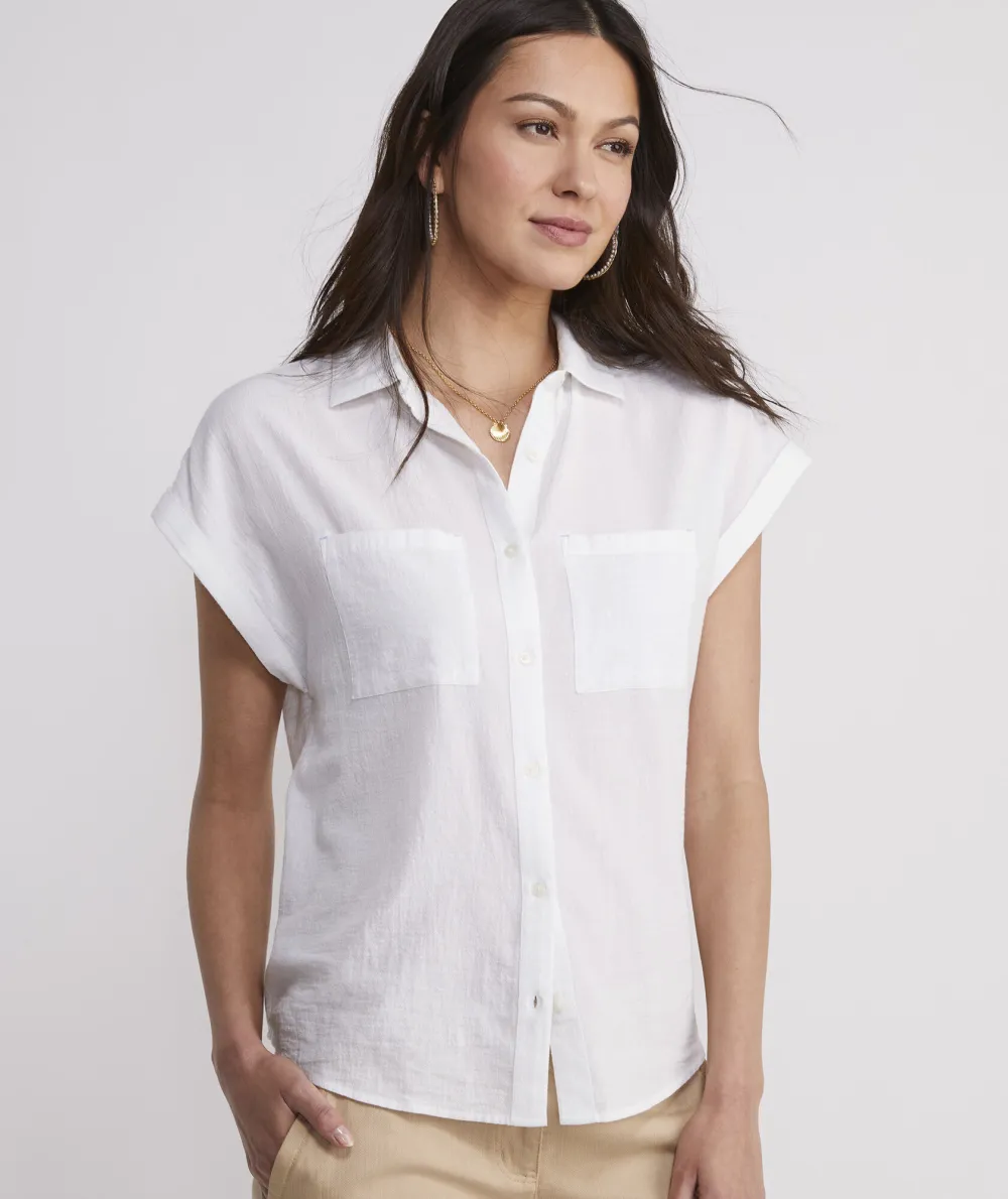 Lightweight Short-Sleeve Button-Down