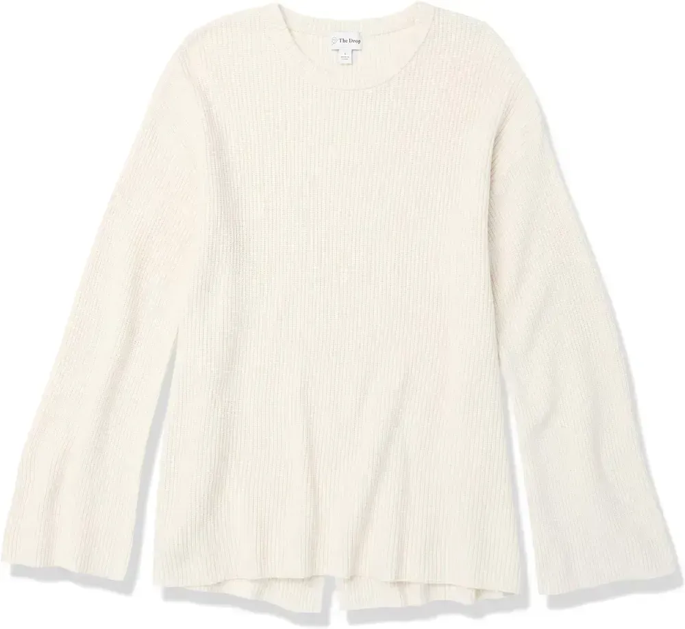 Women's Alice Crewneck Back-Slit Ribbed Pullover Sweater