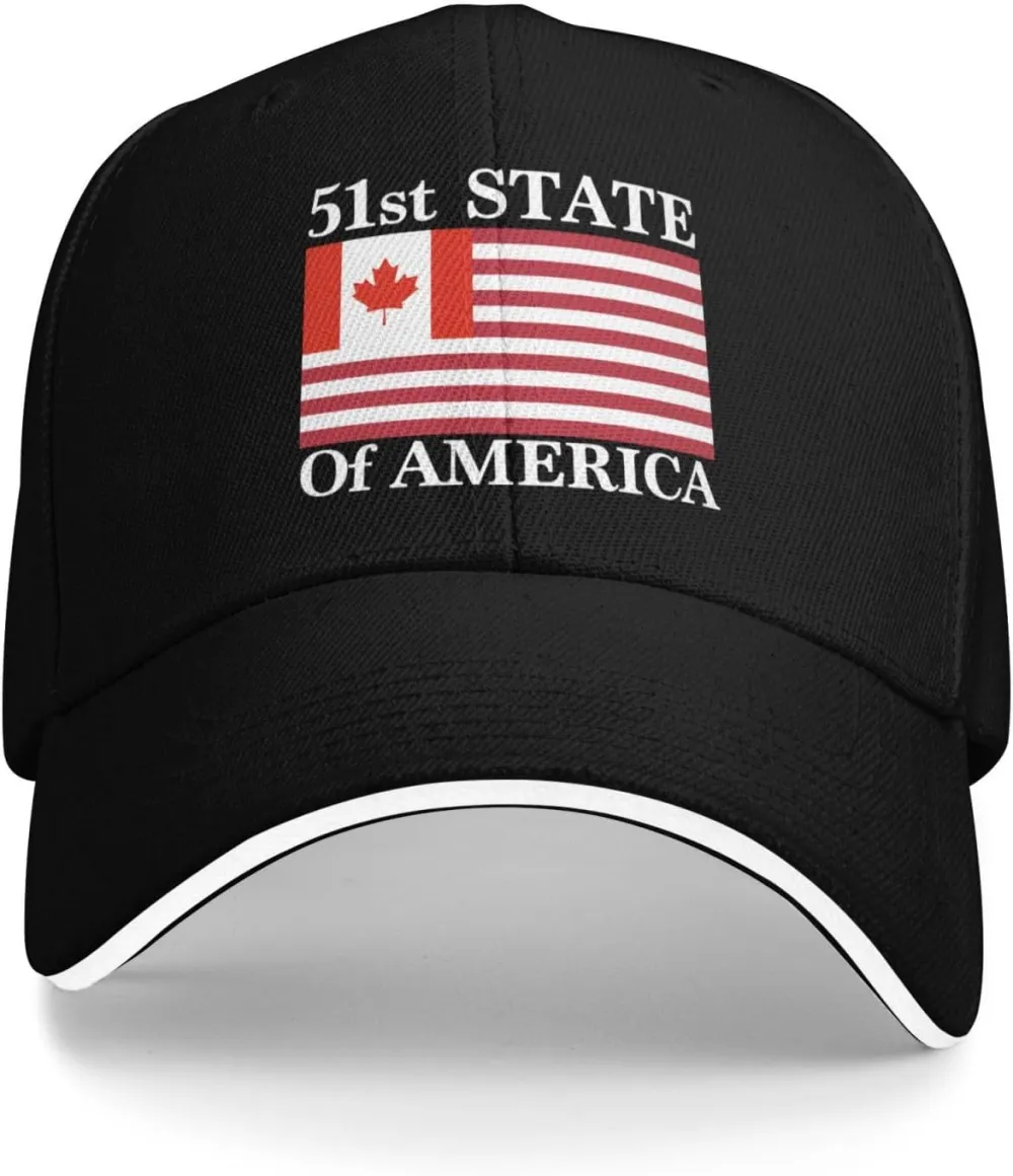 51st State Make Canada 51st State Hat Make America Canada Great Again Hat Cap for Men Women Black