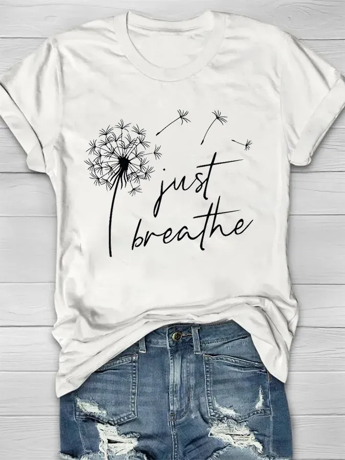 Just Breathe Printed Women's T-shirt