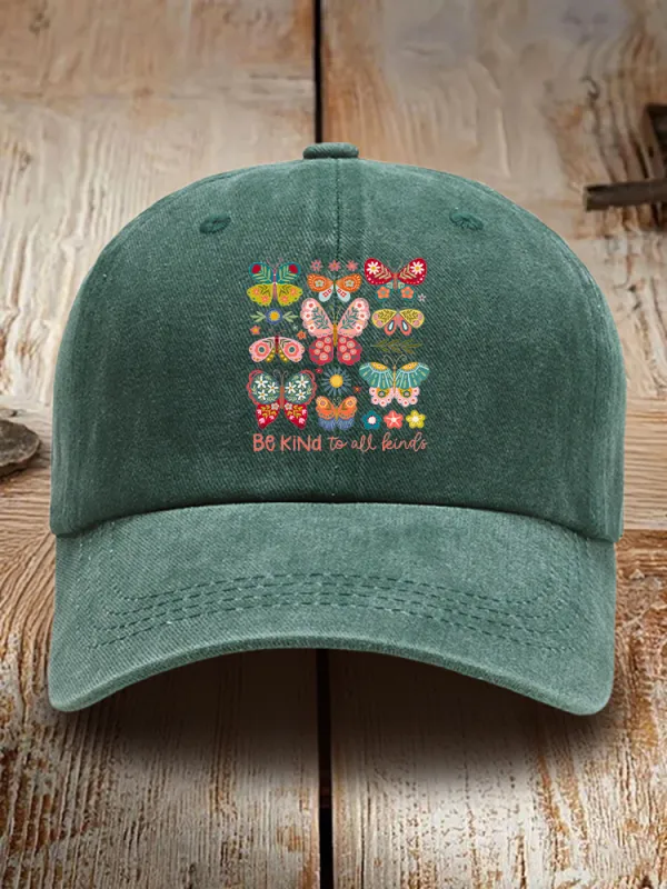 Butterfly Print Baseball Cap