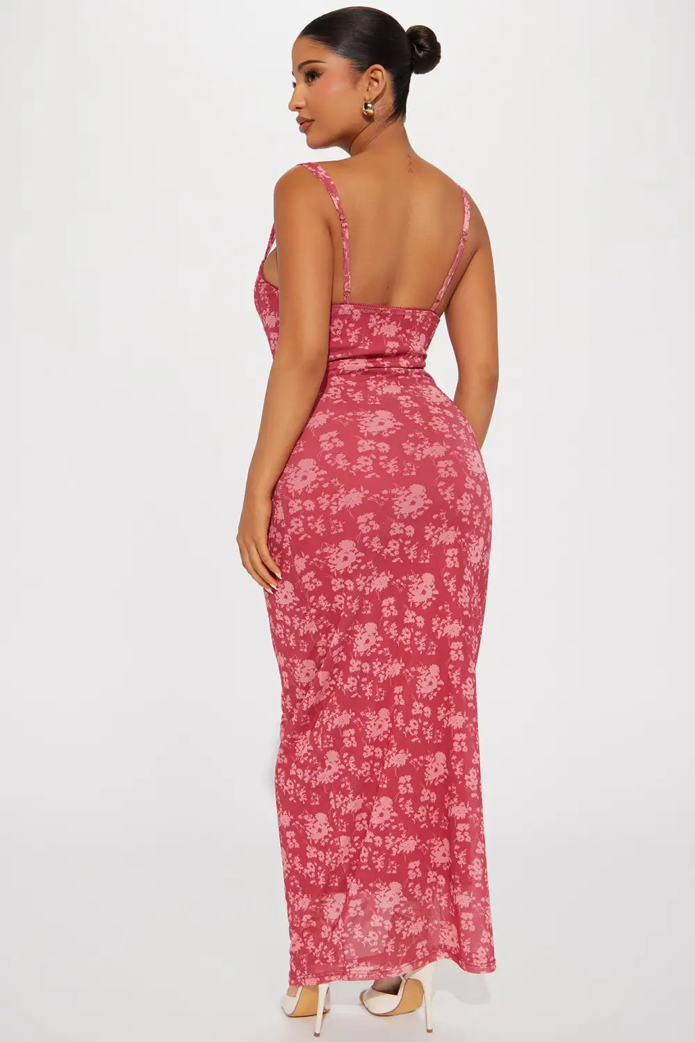 Carolina Mesh Maxi Dress - Red