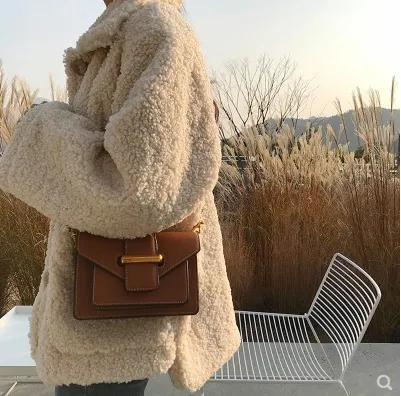 Solid Faux Lamb Fleece Coat