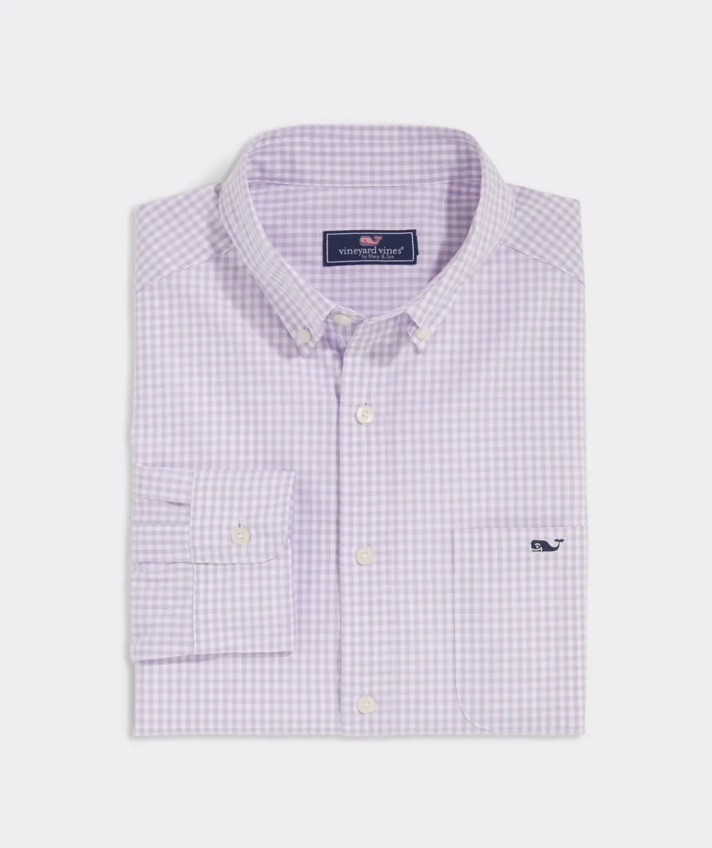 Stretch Poplin Gingham Shirt