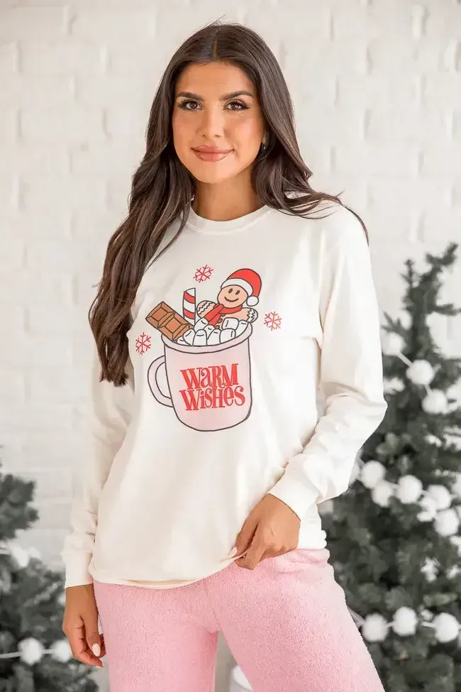 Warm Wishes Ivory Long Sleeve Graphic Tee