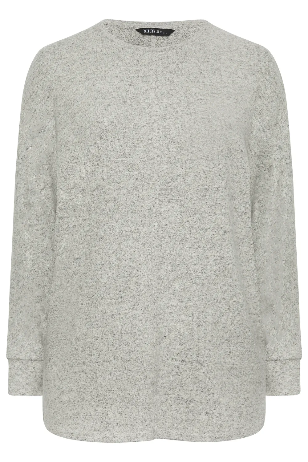 YOURS LUXURY Curve Light Grey Front Seam Detail Jumper