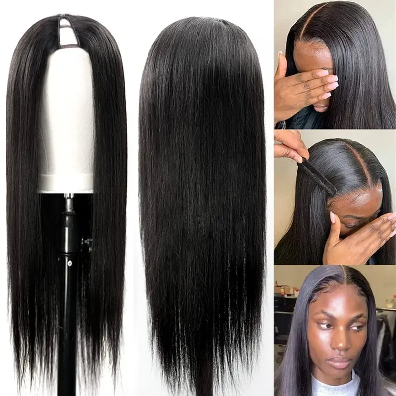 Straight V Part Wig No Leave Out Upgraded V Part Wig 100% Human Hair