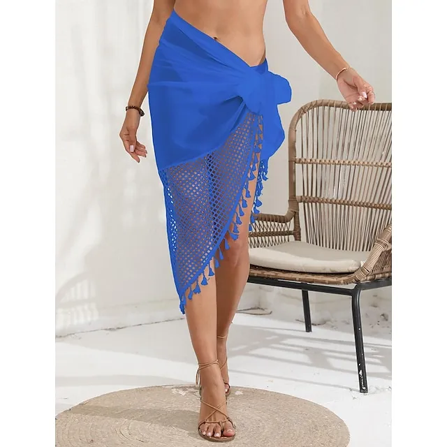 Women's Swimwear Bikini Bottom Beach Bottom Normal Swimsuit 2 Piece Tassel Plain Black White Pink Blue Green Bathing Suits Sexy Beach Wear Holiday