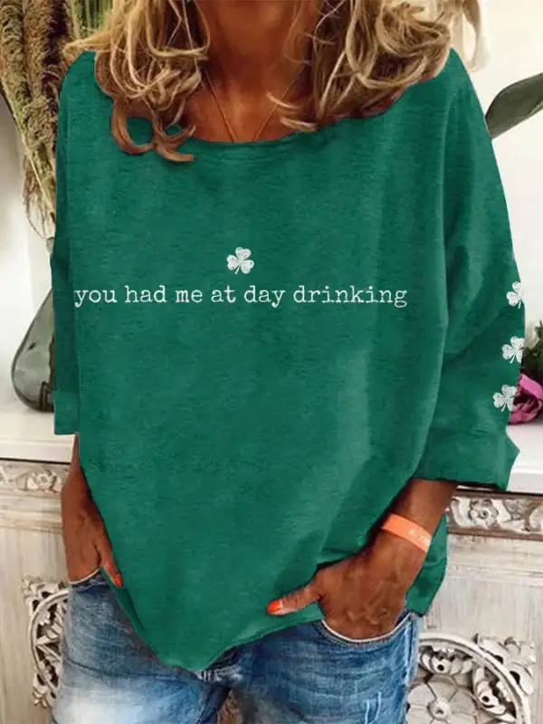 Women's St Patrick's Day Drinking Print T-Shirt